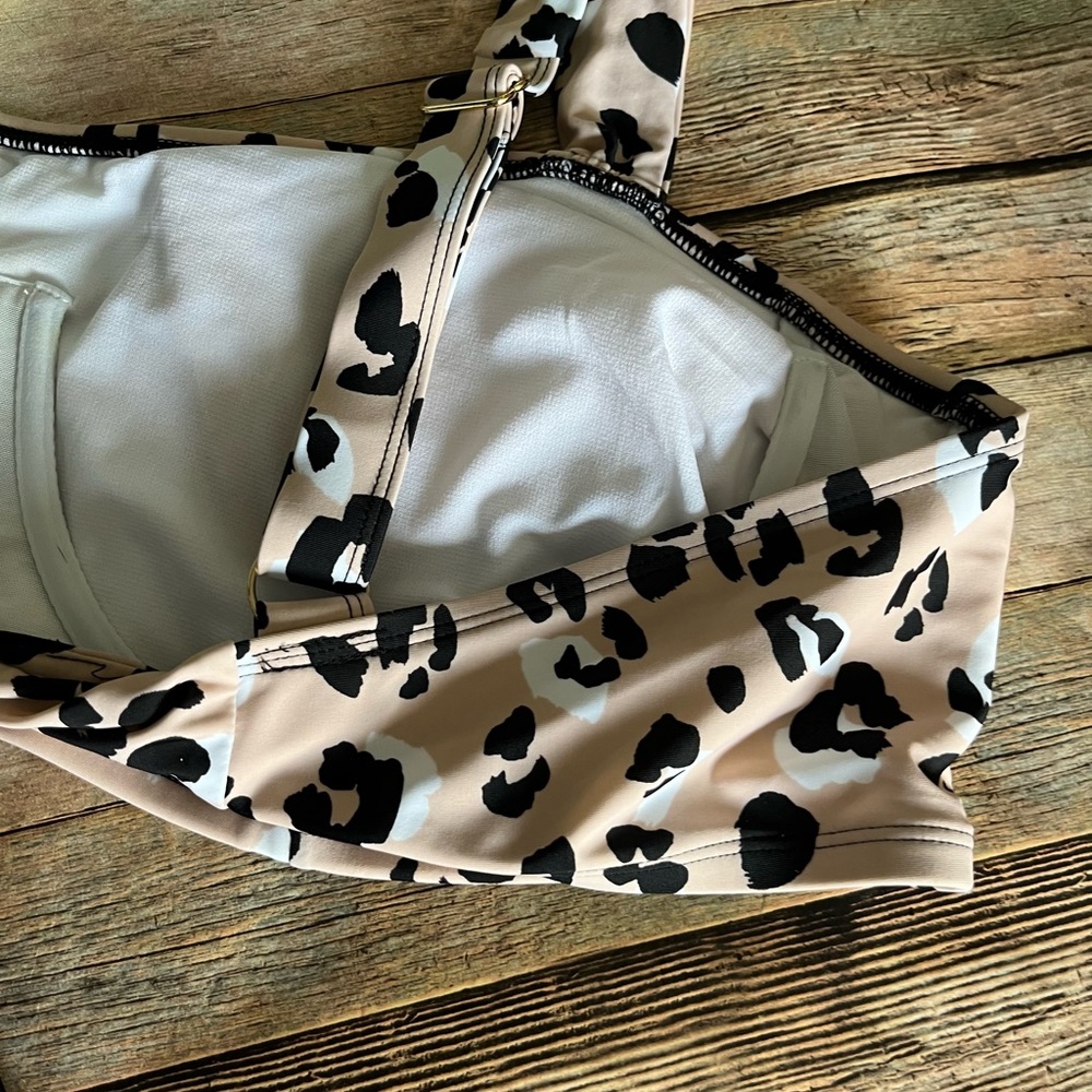 Terra & Sky Womens Leopard Print Tie Bralette Bikini Top Size 3X (24W-26W) - Picture 12 of 12